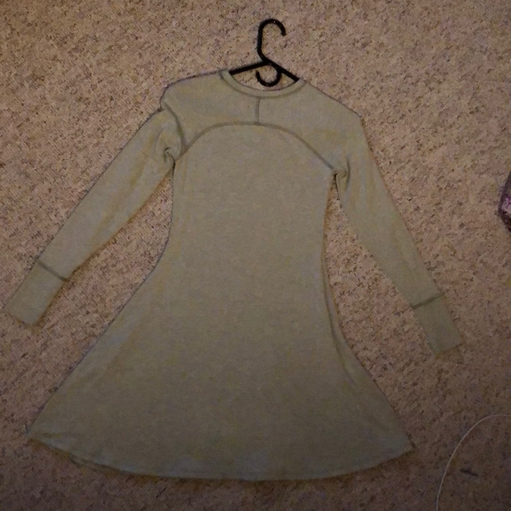 UO BDG green skater style fleece lined dress. - Picture 3 of 4